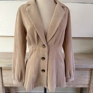 Current Air Beige Textured Blazer